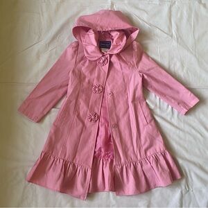 Kid’s Dressy Pink Hooded Long Coat